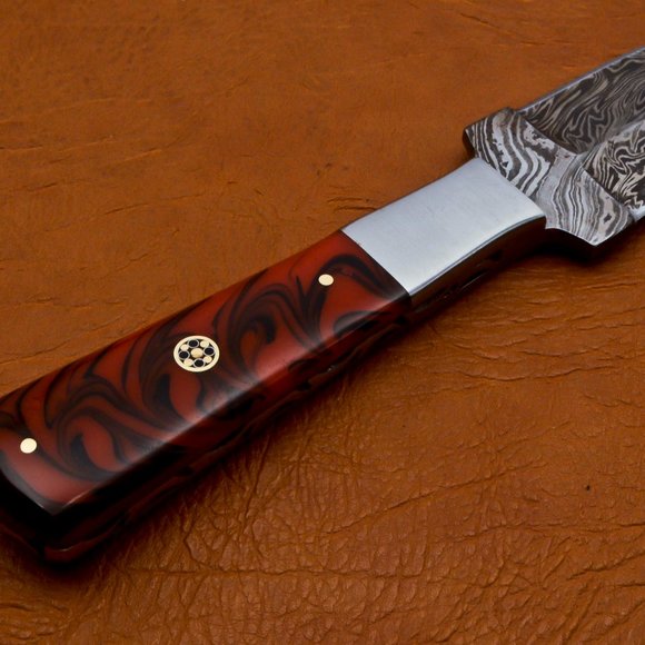 10" Handmade Damascus Hunter Knife Double Edge - Picture 11 of 16